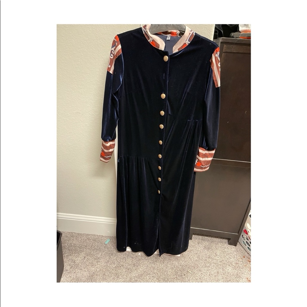 Navy Velvet Dress/duster